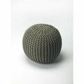 Homeroots 16 x 19 x 19 in. Cool Gray Woven Pouf Ottoman 388964